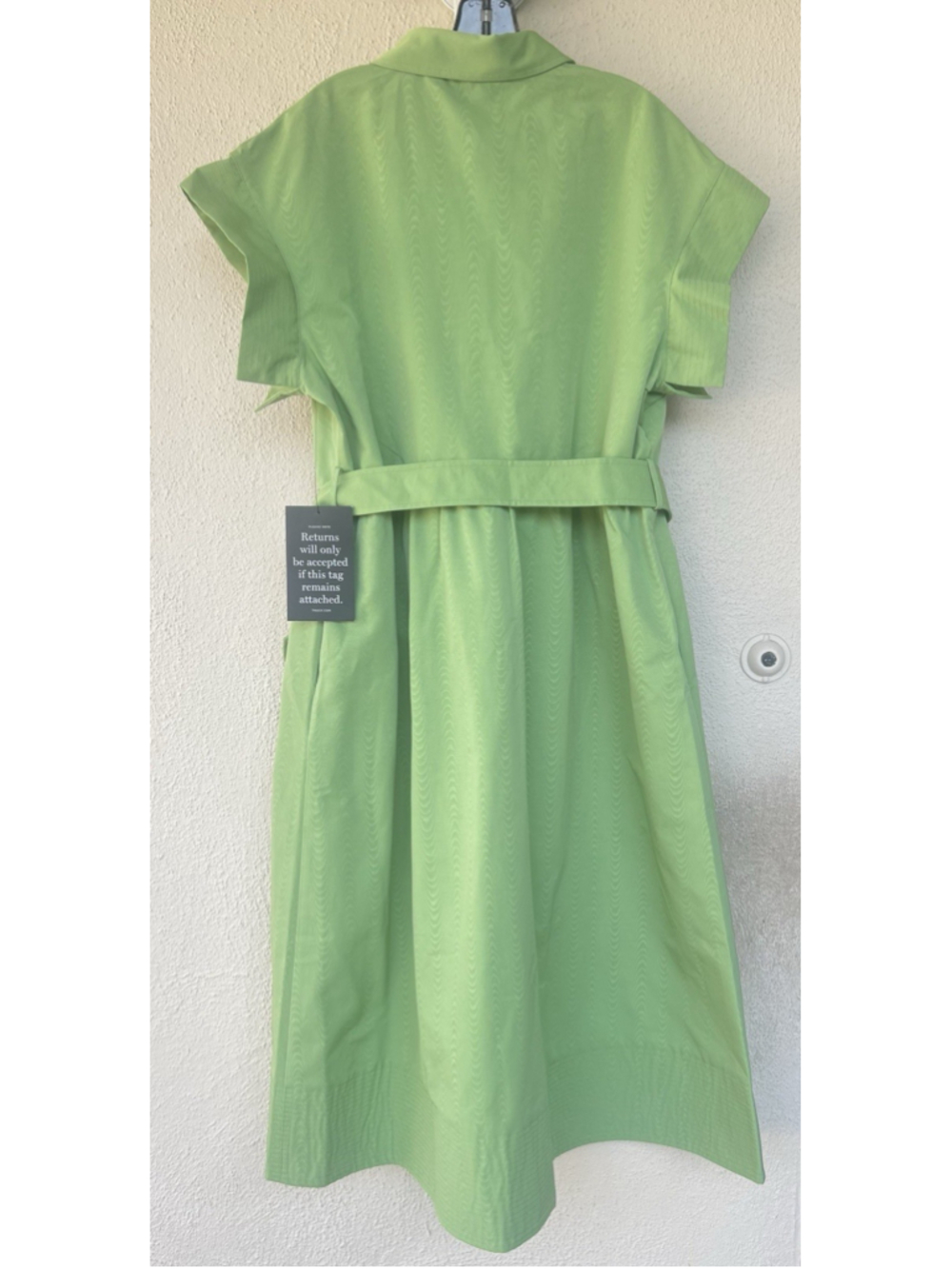 New Tuckernuck Pistachio Green Chloe Midi Dress 3XL Belted Collared Moir Classic - Picture 11 of 14